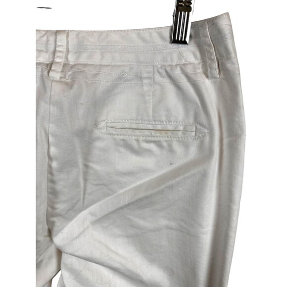 Dressbarn 8P Blend Pants  Button Pockets White 77% Cotton 20% Polyester - Picture 4 of 12